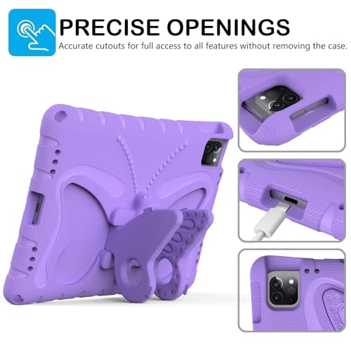 Coque de protection iPad Air 11 M3 M2 résistante chocs enfant violette - 2