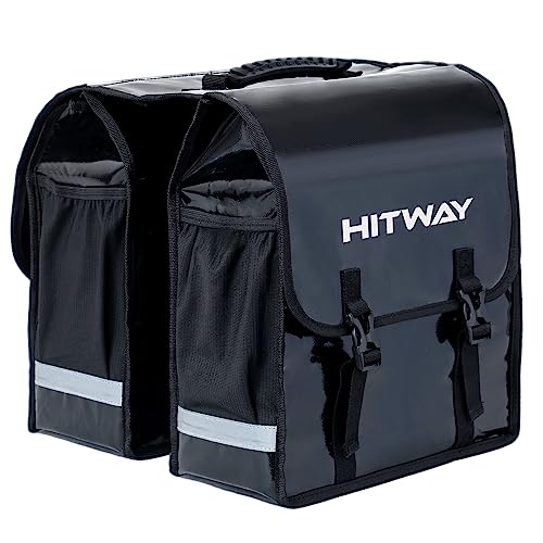 HITWAY Fahrradtasche Doppeltasche für Gepäckträger, 30L Große Gepäckträgertaschen wasserdicht für 20+ Zoll ebike Fahrrad
