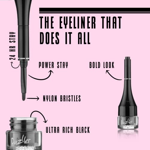 EYETEX DAZLLER Eterna Eye Sensation Gel Eyeliner, 24 Hr Stay, Smudge-Proof, Water-Proof Enriched With Calendula… - Image 5