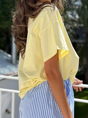 Image of Vintage Oversized Flower Graphic Tees Cute Surfboard Palm Baggy T-Shirts Summer Preppy Beach Tops Teen Girls Clothes