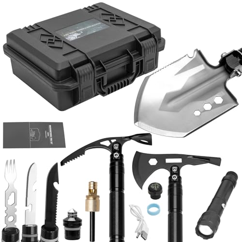 Camping-Shovel-and-Axe-Set-Survival-Axe-and-Shovel-Kit-Camping-Axe-Saw-Shovel-Combo-180-Degree-Folding-Tactical-Shovel-Hatchet-for-Outdoor-Camping-Hiking-Backpacking