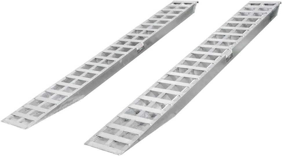 10' Aluminum 5,000 lb Car & Truck Loading Trailer Ramps with Hook Ends