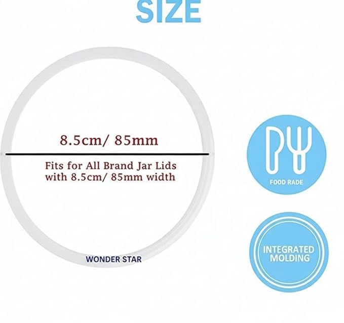 Image of WONDER STAR compatible preethi Silicone Gasket Set, Food-Grade Mixer Grinder Sealing Rings, Pack of 3 Sizes (8.5cm, 11cm, 12.8cm), Compatible with Preethi for Eco Twin, Eco Plus and Blue Leaf Mixers