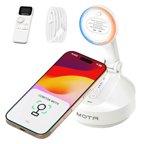 COMITOK Magnetic Auto Face Tracking Stand MOTA Tripod with Remote Controller for iPhone Follows Your Movement Hands-Free Video Recording with 360 Degree Holder for Conference, FaceTime, Fittness-White