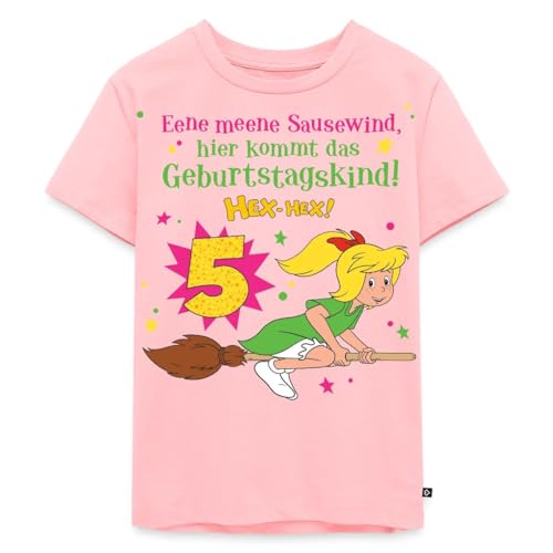 Spreadshirt Bibi Blocksberg Geburtstagsdesign 5 Jahre Kinder Premium T-Shirt 110/116 (4 Jahre) Rosa
