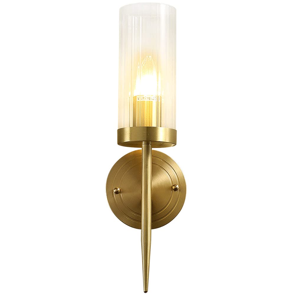 FYZDLAOR Crystal Wall Sconces Lighting Brass Sconces Wall Lighting Indoor for Hotel,Bedside,Restaurant,Living Room Bedroom and Hallway Wall Sconce(E14)