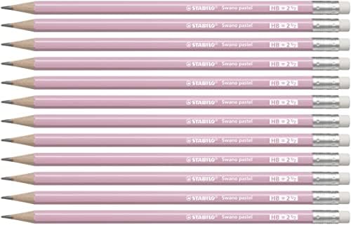 Graphite Pencil - STABILO Swano Graphite Pastel - Pink - Box of 12 - HB