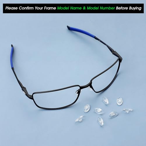 Image of Acefrog 4 Pairs Upgraded Nose Pads for Oakley Whisker, WireTap, Half Wire 2.0, Crosshair 2.0, Square Wire 3.0; for Maui Jim Eyeglass Sunglass, Push-in Nose Piece Replacement, Anti-Slip, Clear