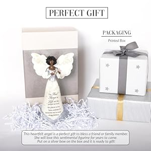 Pavilion Gift Company The Best Things in Life 8 Ebony African American Angel Figurine Religious God Jesus Christ Gift Home Decor Present