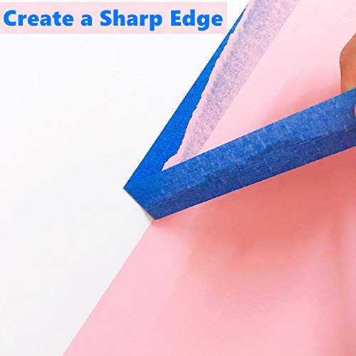 Kiwihub Painter's Tape, 1/4" 1/2" 7/10" X 60 Yd, Multi Size Pack - Blue Painting & Masking Tape - Multi Surface Use - 14 Day Clean Release Trim Edge Finishing Tape #TOP4