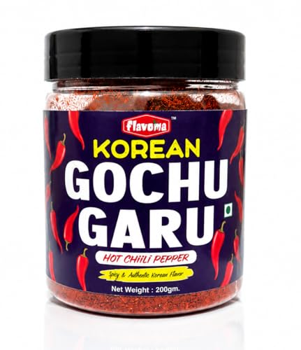 Image of Flavoma Korean Gochugaru Hot Chilli Pepper Flakes | Authentic Korean Red Chili Powder for Kimchi, Ramen, Tteokbokki & BBQ | Spicy Seasoning | 200g