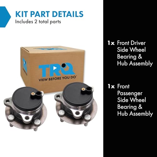 Image of TRQ 2 Piece Front Wheel Bearing & Hub Assembly Set Compatible with 2017-2020 Fiat 124 Spider