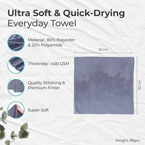 Image of The Better Home Face Towel (40 * 60cm) | Face Towel for Women | Microfiber Towel | Machine Washable | Quick Drying | Easy to Carry | Gym Towel for Men Workout (1Pcs - Grey)