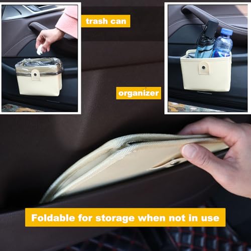 Image of Foldable Trash Can & Storage Bag - Large Capacity, Water-Resistant & Leakproof | Portable Garbage Can for Car Interior, Camping, Travel (Includes 45 Trash Bags)