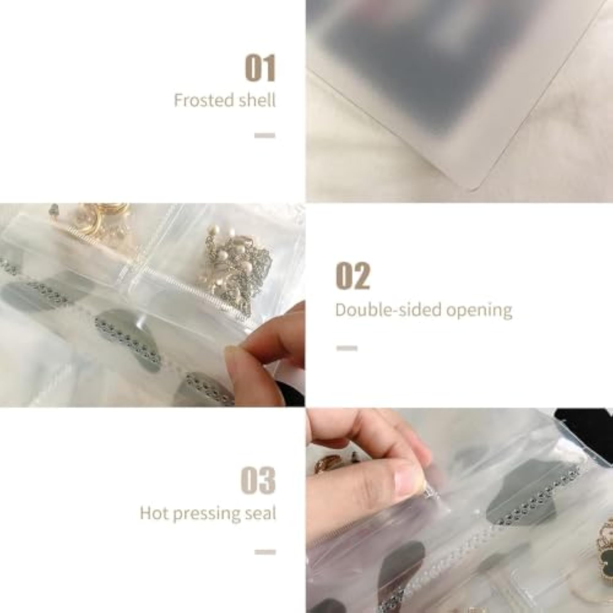 Transparent Jewelry Storage Book with 84 Grids