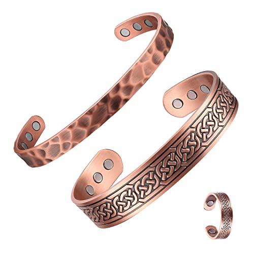 Copper Bracelet Magnetic Therapy Bracelet Ring for Men and Women with Pure Copper Helps Reduce Joint Pain and Stiffness, Joint Related Inflammation and Skin Allergies