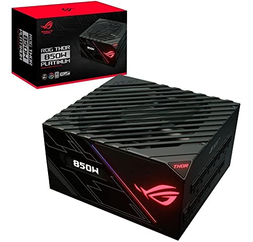 منبع تغذیه کاملا ماژولار RGB دارای گواهینامه ASUS ROG Thor با پنل OLED مشکی ROG-THOR-850P LiveDash