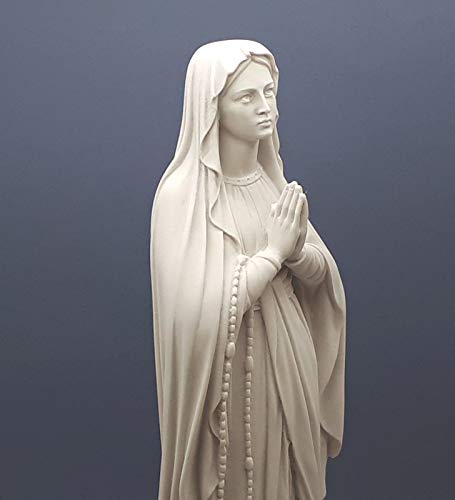 Statue en marbre coulé grec de Notre-Dame Très Sainte Vierge Marie, 40 cm