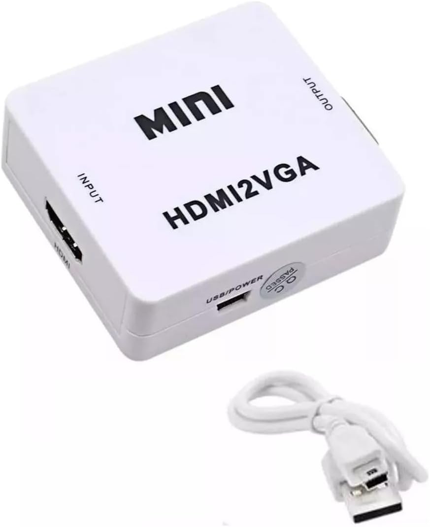 Adaptador Conversor De Hdmi Para Vga Com Áudio Monitor Tv Computadores e