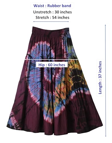 ATM Tie Dye Comfort Maxi Long Skirt Bohemian Elastic Waist Handmade Plus Size2