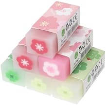 Erasers 6Pcs Rubber Eraser Cute Cartoon Plastic Pencil Erasers for School Office Kids Adults Plastic Rubber