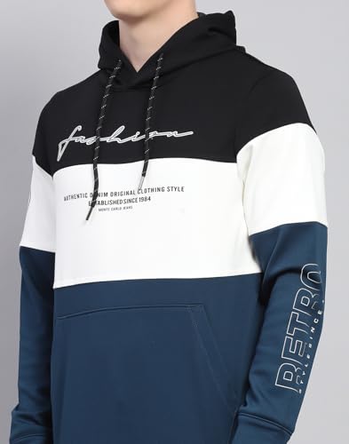Image of Monte Carlo Printed Black Hooded Neck Full Sleeve Sweatshirt for Mens