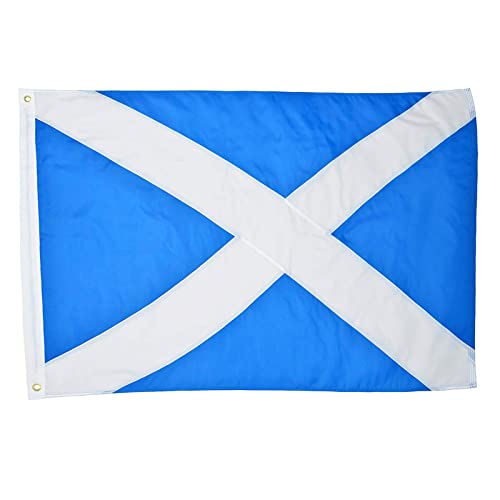 5x3pies-150x90cm Bandera Escocia, Bandera de Escocia con 2 Ojales de Metal, Bandera Nacional Escocesas de Color Brillante, Bandera Escocesa Decorada en Eventos Deportivos, Fiestas, Desfiles Cover