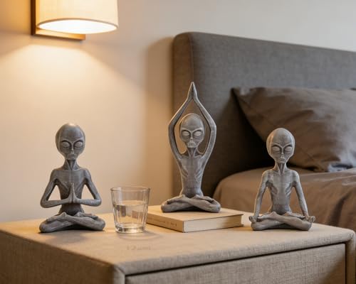 Figuras decorativas Yoga Alien set de 3 poses miniatura 4