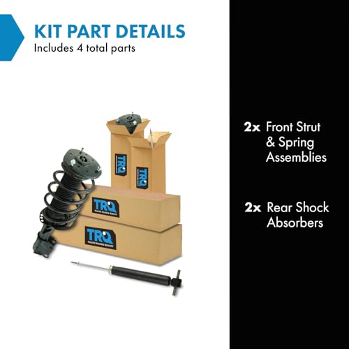 Image of TRQ Front and Rear Complete Strut Assembly & Shock Absorber Kit Complete Strut & Coil Spring Assembly Compatible with 2013-2020 Ford Fusion
