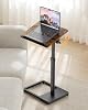 Mesa lateral con forma de C, mesa de TV giratoria de altura ajustable | superficie rotatoria de 360°, mesa deslizable para sofá para espacios pequeños, escritorio para laptop para sofá, cama y sala 2
