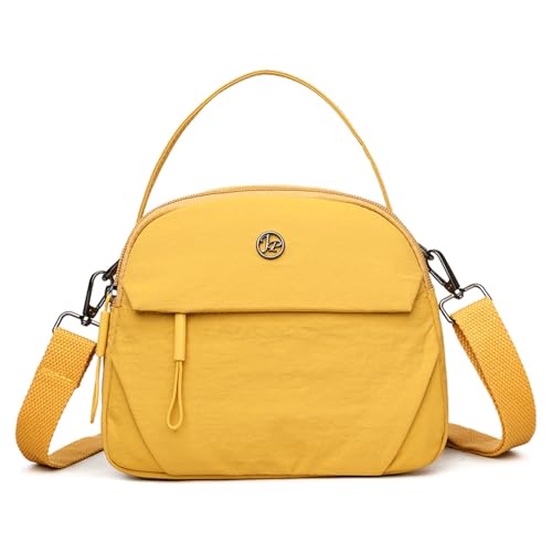Bolsas pequenas transversais para mulheres, bolsa de telefone de nylon casual, pequena carteira de viagem, Amarelo, 8.25 x 6.7 x 2.8 inches