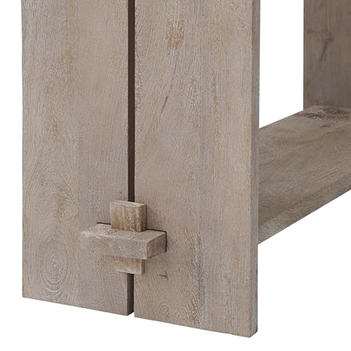 Castleton Mango Wood Console Table, 52 in. W Entryway Table with Dual Shelf Storage, Driftwood Finish, Ideal for Mudroom, Hallway, or Living Room - Image 6