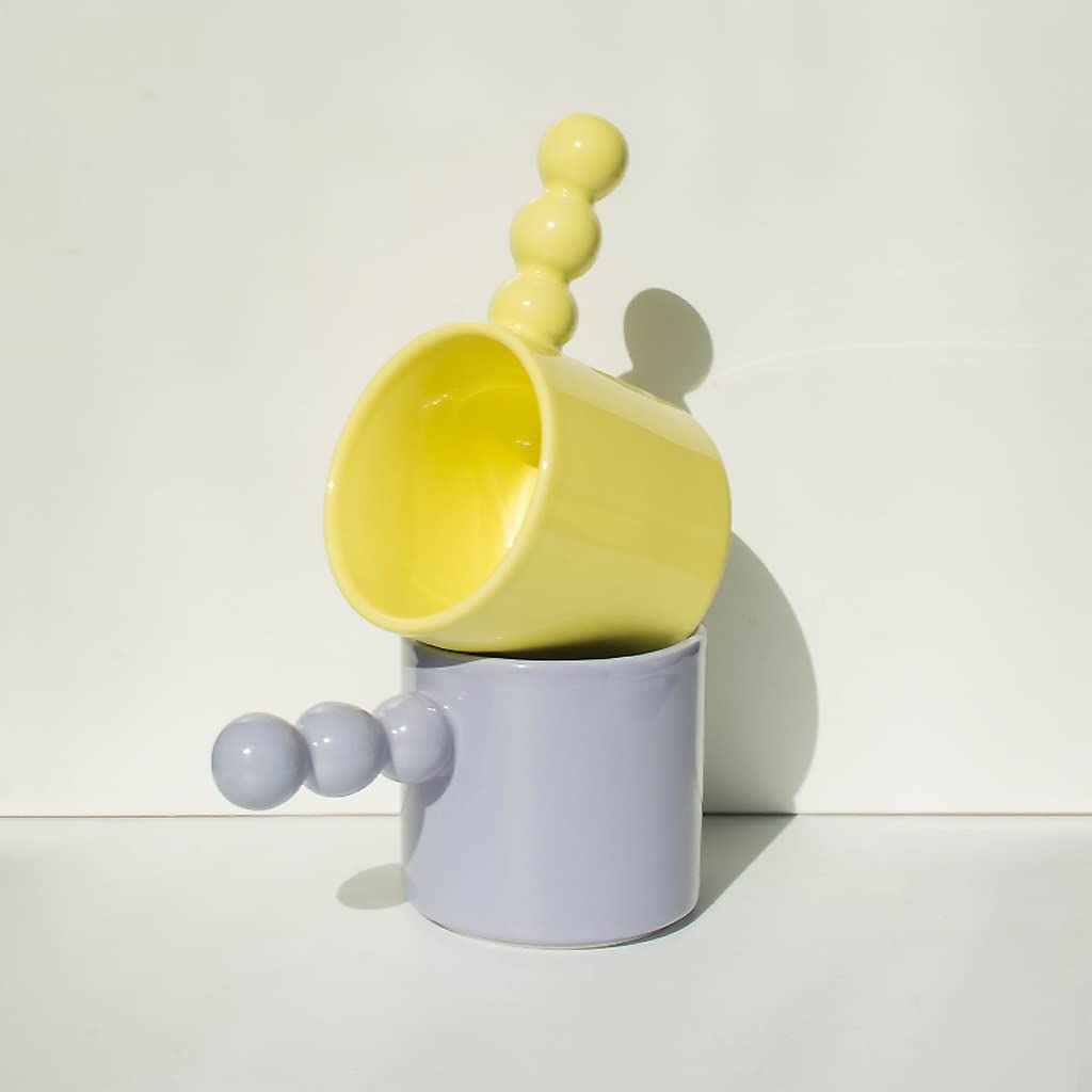Tazza da caffè in ceramica Tazza in ceramica Tazza da caffè per latte per uso domestico Personalità creativa Tazza da tè Regalo per ragazza Set di tazze da caffè (A)