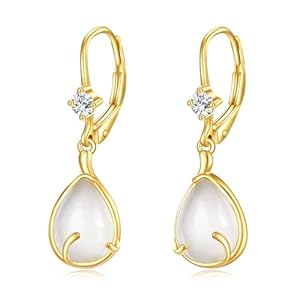 14K Solid Gold Filigree Dangle Earrings Trendy Leverback Earrings for Women Birthday Gifts