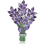 1 Piece Lavender Brooch Pin Rhinestone Flower Brooch for Scarf Clothes Pin
