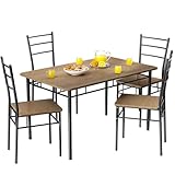 JUEGO DE MUEBLES DURADERO / ESTABLE / CARGA 125KG - El metal con recubrimiento en polvo de nuestro set de muebles para cocina es extremadamente robusto y duradero. Las cómodas sillas ofrecen alto confort, mientras que la mesa estable es adecuada para socializar o trabajar desde casa. La mesa del comedor puede soportar hasta 100 kg y cada silla hasta 125 kg.