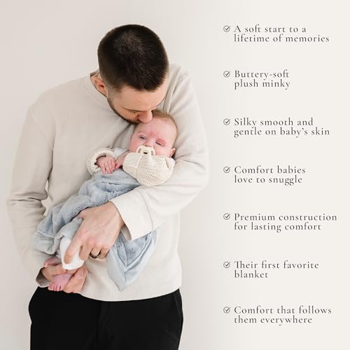 Image of Saranoni Luxury Security Blankets for Babies | Ultra-Soft Lush and Boutique Quality Baby Blanket | Slate, Mini - 15 inch x 20 inch