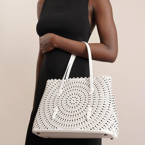 Womens Hollow Vegan Leather Tote Bag Small Summer Beach Bucket Shoulder Purse Top Handle Handbag Crossbody Satchels2