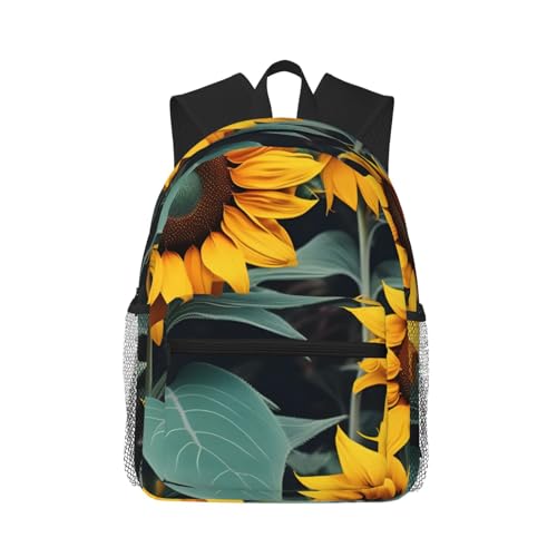 Sac à dos camping et travail unisexe léger avec imprimé tournesols