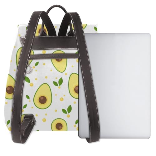 Half avocado yellow small lemon fruit Lightweight Daypack Bag Microfiber PU Leather Backpack for Travel Business Commute Gym2