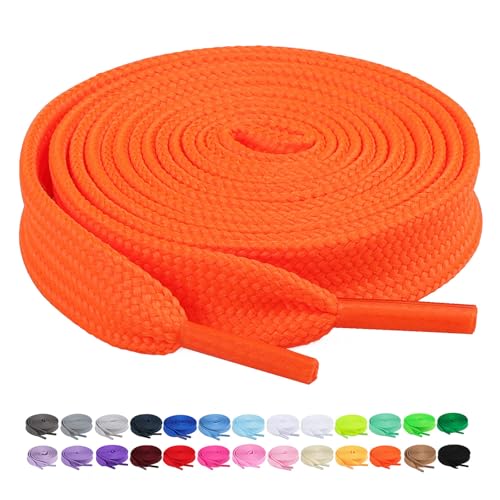 Image of Booyckiy 2 Pairs 2 /5 inch Flat Shoe Laces for Sneakers 31 Colors Shoelaces in 27 inch-72 inch