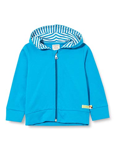loud + proud Chaqueta con capucha unisex para niños, certificado GOTS, petróleo, 74-80
