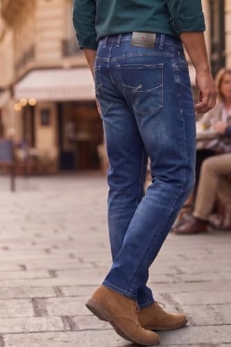 Image of Louis Philippe Men's Smart Fit Stretch Fabric for Comfort Premium Wash Aesthetic Authentic Twill and Durable Jeans