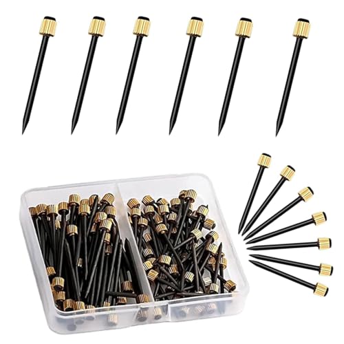 XMBYGEY Wall Nails for Pictures,50 pcsNails for Wall Picture Nails for Walls Picture pins Nails for Hanging Pictures Picture Hanging Nails,with Plastic Storage Box for Hanging, Brass, Size-1