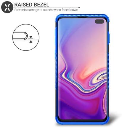Olixar for Samsung Galaxy S10 Plus Protective Case - Shockproof Drop and Dual Layer with Kickstand - Tough Armour Cover Cases - Heavy Duty Protection - ArmourDillo - Blue
