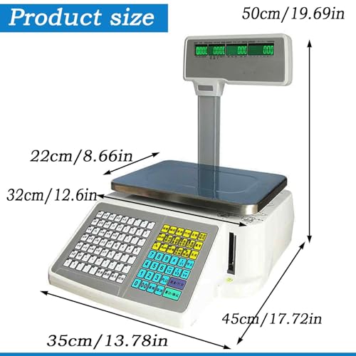 Báscula digital con impresora térmica 15kg 110V miniatura 2