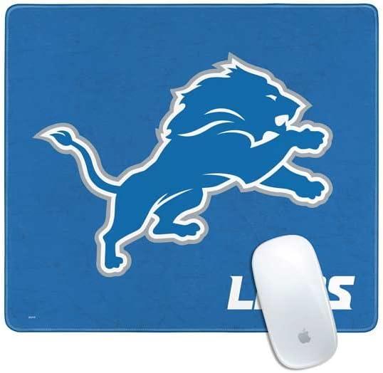 Skinit Alfombrilla de mouse pequeña para juegos, diseño desgastado con licencia oficial de Detroit Lions con bordes cosidos, impermeable, base de