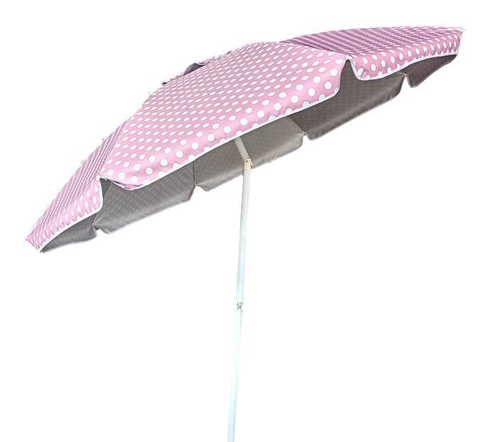 Life IS - Sombrilla de playa de 200 cm, poste de 32 mm con articulación - Tejido de poliéster con revestimiento anti UV - Chimenea a prueba de viento.