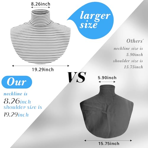 Image of Cutecrop Turtleneck Dickey Extra Large Fake Collar Detachable Dickey Collar Half Mock Turtleneck for Men Women