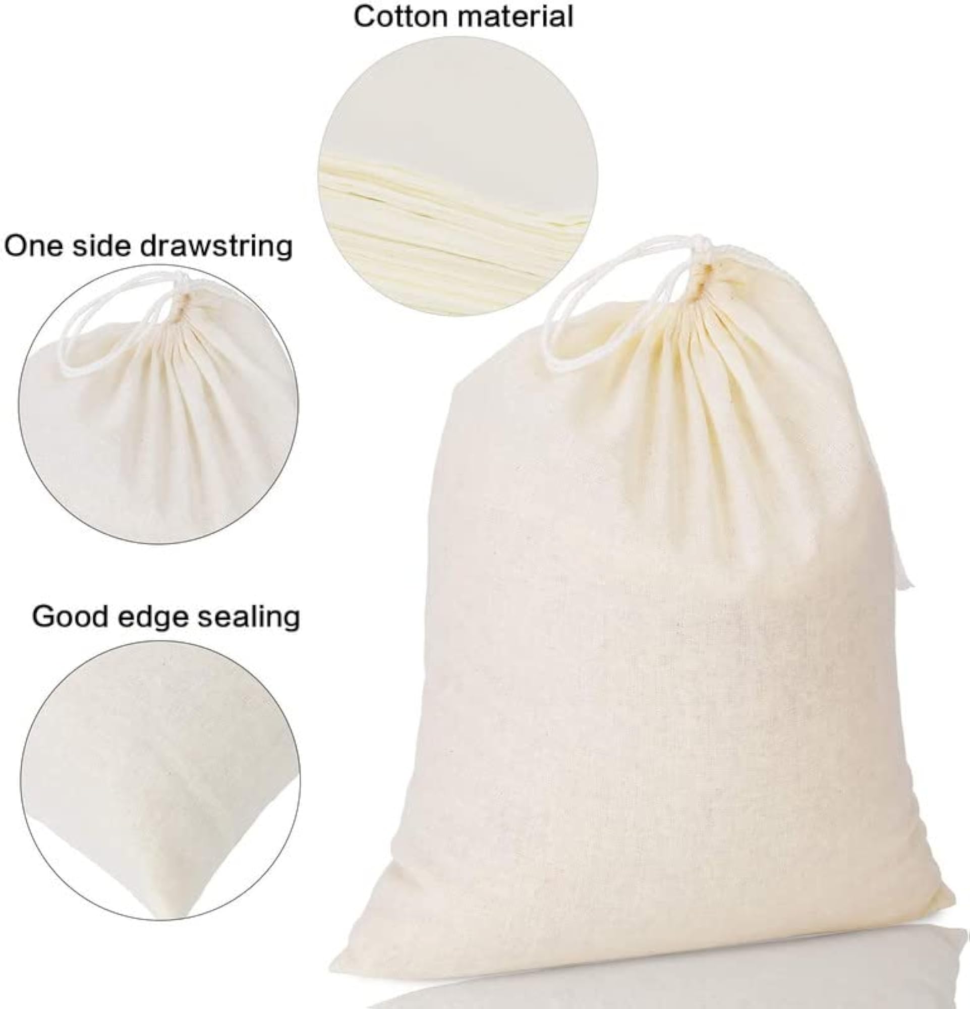 25 Pcs Muslin Bags, 8 x 10 Inch